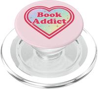 Light Pink Book Addict Cute Bookish Bookworm Reading Heart PopSockets PopGrip per MagSafe