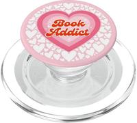 Light Pink Book Addict Cute Bookish Bookworm Reading Heart PopSockets PopGrip per MagSafe