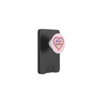 Light Pink Book Addict Cute Bookish Bookworm Reading Heart PopSockets PopWallet per MagSafe