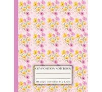 Light Pink Floral Composition Notebook: Cute Meadow Flowers Design, College Ruled, 110 Pages, 7.5 x 9.25 in - Aesthetic Writing Journal for Girls, Teens, and Women