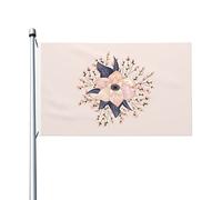 Light Pink Flower With Buds And Leaves Bandiera Resistenti Bandiera Vacanza Decorative Bandiere Da Giardino 90X150Cm Per Patio Camera Da Letto Interni