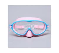 (Light Pink With Box) Kiggles HD Children's Large Frame Waterproof and Anti-Fog Swimming Goggles