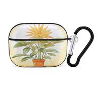 Light Plants - Custodia protettiva antiurto per auricolari Airpods Pro di seconda generazione, con moschettone, anti-caduta, colore: nero