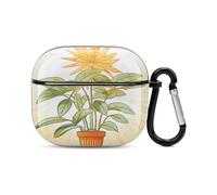 Light Plants - Custodia rigida per auricolari Bluetooth con supporto per ricarica wireless con portachiavi, regalo personalizzato per AirPods 3