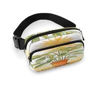 Light Plants Marsupio con cinghia regolabile Marsupio alla moda per sport all'aria aperta escursionismo, bianco, 20 x 13 cm, marsupio stampato