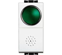 Pulsante NO + portalampada verde Bianco Living Light bticino N4038V