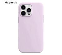 (Light Purple, Multicolor) For iPhone 14 Pro Max Compatible with MagSafe Liquid Silicone Phone Back Cover (No Logo) - Light Yel
