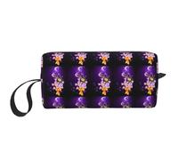 Light Romantic Flowers Print Foam Padded Cosmetic Case Simple Organizer Pouch Borsa da viaggio leggera per risparmiare spazio