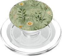 Light Sage Green Floral Wildflower Botanical Flowers Wild PopSockets PopGrip per MagSafe
