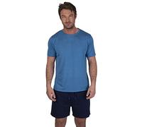 Light & Shade Pigiama da Uomo in Due Pezzi, con t-Shirt Girocollo e Pigiama Corto, Blu, XL