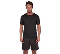 Light & Shade Pigiama da Uomo in Due Pezzi, con t-Shirt Girocollo e Pigiama Corto, Carbone, S