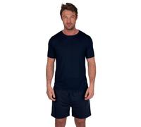 Light & Shade Pigiama da Uomo in Due Pezzi, con t-Shirt Girocollo e Pigiama Corto, Marina Militare, S