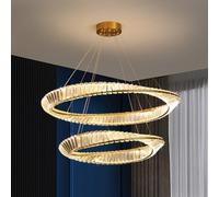 Light,Stainless Steel Gold Crystal Irregular Rings Ceiling Chandeliers, LED Dimmable Pendant Light for Living Dining Room Kitchen Bedroom Restaurant D40Cm