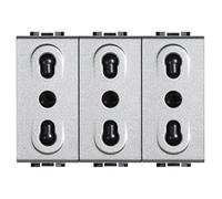 PRESA TRIPLEX BIPASSO 10/16A BTICINO LIVING TECH NT4180/3 GRIGIO