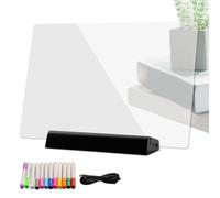 Light Up Board - ABS acrilico PP 20 cm, tappetino cancellabile a secco, lampada LED Reading | Luci RGB portatili, strumento di colorazione per bambini, bambini, bambini, casa, scuola, ufficio, vacanze