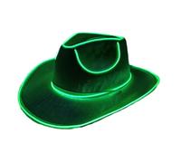 LIGHT UP CAPPO COWBOY - EVA Composito Con Driver Addominali In Filo In PVC Del Nucleo Di Rame 37x33x13cm | Accessorio In Costume Di Halloween | Cappelli Da Cowgirl Lampeggianti Per Festival Di Feste E