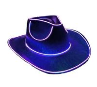 LIGHT UP CAPPO COWBOY - EVA Composito Con Driver Addominali In Filo In PVC Del Nucleo Di Rame 37x33x13cm | Accessorio In Costume Di Halloween | Cappelli Da Cowgirl Lampeggianti Per Festival Di Feste E