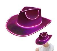 LIGHT UP CAPPO COWBOY - EVA Composito Con Driver Addominali In Filo In PVC Del Nucleo Di Rame 37x33x13cm | Accessorio In Costume Di Halloween | Cappelli Da Cowgirl Lampeggianti Per Festival Di Feste E