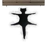 Light up Christmas Rug with String Lights, Plush Fried Cat Carpet with LED Lights, Carpet Decorative for Holiday Parties, Family Gatherings, Daily Use, and Home Decor