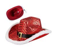 Light Up Cowboy Hat | Costume Headwear with Sequins | Christmas Hats for Women Men Party Gathering Celebration Outdoor Sports Event Concert Halloween Cosplay Holiday