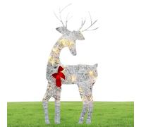 Light Up Deer Outdoor Christmas Decorations - Mesmerizing Festive Waterproof Iron Display Decor | Lighted Deer Christmas Decorations,for Family Home Patio Garden Party Holiday Outside Lawn Event