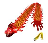 Light Up Dragon LED Dragon Dance Flow Toy for Adults & Children,Luminous Dance Ribbon with 10 Bright Modes, Night Performance,Yoga & Exercise Streamer (Red, 8m)