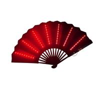 Light Up Folding Fan - LED Handheld Accessory, Portable Stage Performance Prop, Multipurpose Carnival Dance Tool, Lightweight Travel Party Essential | Festival Energy Boost, Club Atmosphere Styli