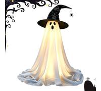 Light Up Ghost 145cm Outdoor Decor with Witch Hat Halloween