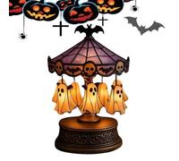 Light Up Ghost Carousel - 7.48x4.33x7.48 pollici decorazione della lampada spettrale per atmosfera festosa, luminoso design ghost galleggiante con display creativo, decorazione da tavola di Halloween
