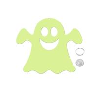 Light Up Ghost Decor Outdoor, Halloween Ghosts Decorations, Double Sided Glow in the Dark with 12 X 10 Inches, Halloween Decoration for Window, Wall, Door, Yard, Party, White