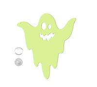 Light Up Ghost Decor Outdoor, Halloween Ghosts Decorations, Double Sided Glow in the Dark with 12 X 10 Inches, Halloween Decoration for Window, Wall, Door, Yard, Party, White
