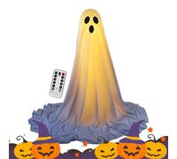 Light Up Ghost Halloween Decorations, Spooky Ghost with Remote Control String Lights, 64.96x11.81 Inches Eerie Home Accents Ideal for Festival, Holiday, Lawn, Party, Gardens, Porches, Escape Room