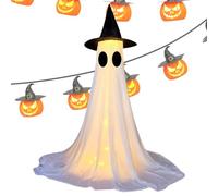 Light Up Ghost - ornamento per vacanze all'aperto, ufficialmente concesso in licenza modalità di fase di colore | Decorazione luminosa del cortile di Halloween per il portico del cimitero del cimitero