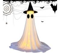 Light Up Ghost, Outdoor Holiday Ornament, Glowing Halloween Decoration, Weather-Resistant Led Yard Prop for Lawn, Porch, Garden, Pathway, Haunted House, Cemetery, Patio, 14.96x8.78x3.15 inches