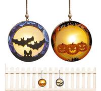Light Up, Halloween Bat Decorations, 7.87x7.87x2.76in Battery Operated, Adds Spooky Ambiance, Holiday Party Lights for Haunted House, Bedroom, Carnival, Desktop Display, Indoor, Outdoor