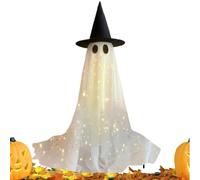 Light -up Halloween Ghost - Decorazione spettrale con cappello da strega, Prop a LED | Figura decorativa per canti per feste per camera da esterno Offici esterni Farm Birthday Night Scene Display