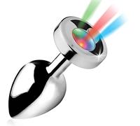 Booty Sparks - plug anale luminoso - grande (argento)