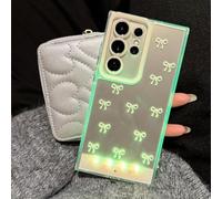 Light up Phone Case for Samsung 24/25 Ultra, Vibrant LED Bowknot Phone Case, Stylish Accessory for Night Out and Evening Events (For Galaxy S25 Ultra,Yellow Bow)