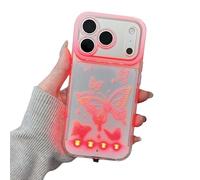 Light Up Phone Case, Vibrant LED Bowknot Phone Case, Built-in Light Up Phones Cases, Fashion LED Flash Protective Cover for Phone 11/12/13/14/15/16/17 Pro/Pro Max (for iPhone17ProMax,Butterfly)