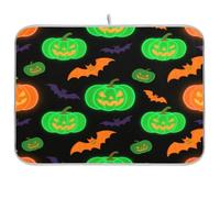 Light Up Pumpkin Bat Green Orange tappetino per asciugare i piatti da bancone accessori da cucina scolapiatti pad friggitrice ad aria tappetino resistente al calore tappetino extra large per asciugare