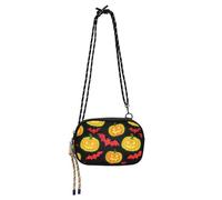 Light Up Pumpkin Bat Orange Red Mini Crossbody Bag per Mens Trendy con slot per carte di credito Borse a tracolla da donna Avere un pasto bolsos de marca para mujer