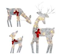 Light Up Reindeer - Led Twinkling Reindeer - Garden Christmas Deer | Outdoor Iron Moose With Bell Bow Holiday | Christmas Deer Decor, Deer Yard Lights Decor For Patio Garden Parties