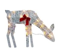 Light Up Reindeer - Led Twinkling Reindeer - Garden Christmas Deer | Outdoor Iron Moose With Bell Bow Holiday | Christmas Deer Decor, Deer Yard Lights Decor For Patio Garden Parties