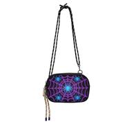 Light Up Spider Web Blu Rosa Ovest Crossbody Borsa per le donne Pratica con slot per carte di credito Piccole borse nere Avere un pasto bultos de para mujeres