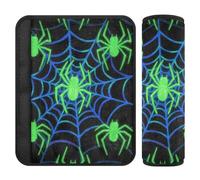 Light Up Spider Web Blu Verde 2 pz seggiolino auto Strap Cover Rilascio Stress al collo e alle spalle per Borsa funda para cinturón de carro