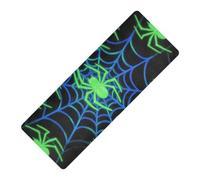 Light Up Spider Web blu verde stampato yoga spessore 1 mm per le donne antiscivolo, con tappetino da yoga copertura tapete para ejercicio 180,3 x 66 cm