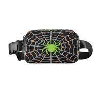 Light Up Spider Web Verde Alla Moda Crossbody Bag Marsupio per Uomo Donna Impermeabile con Cinghia Regolabile per lo Shopping Sport Lavoro bolsa para hombre de cintura
