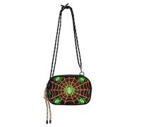 Light Up Spider Web Verde Arancione Cross Body Borsa per Uomo Bellezza con Slot per Carte di Credito Nylon Piccola Crossbody Borsa per Telefono Walk the dog monedero para mujer