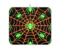 Light Up Spider Web verde arancione tappetino per asciugare i piatti da cucina tappetino scolapiatti per friggitrice ad aria resistente al calore tappetino 16 x 18