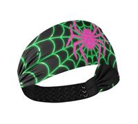 Light Up Spider Web Verde Rosa antiscivolo fasce da allenamento per le donne Fascia elastica per il sudore per trucco Ciclismo Pallavolo Ciclismo diademi para mujer